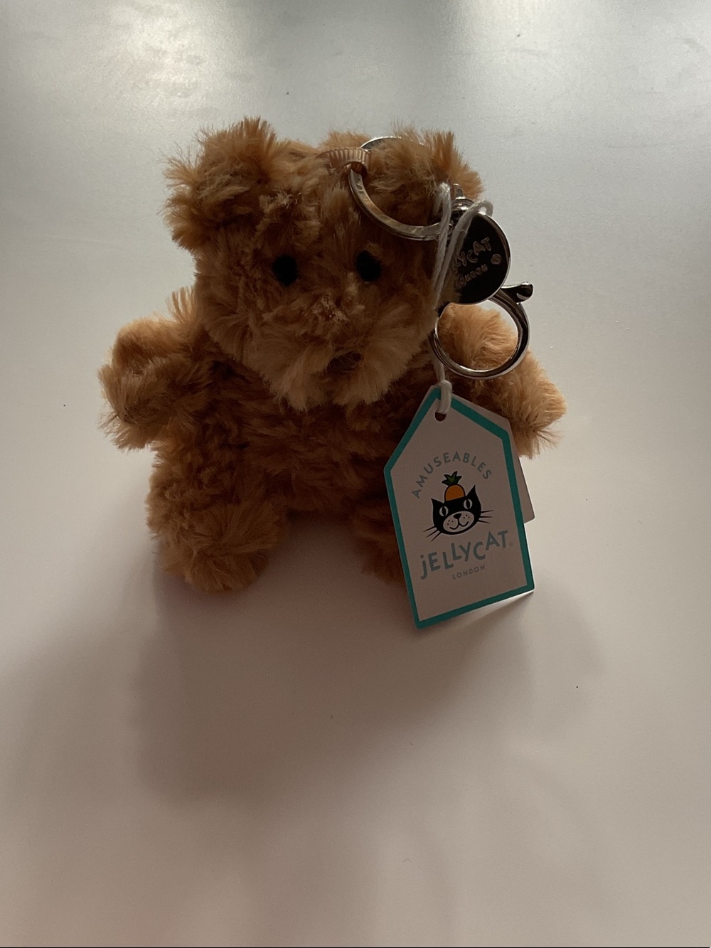 Jellycat Brown Fluffy Bear Keyring with Tag